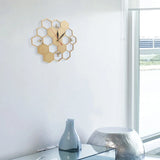 Geometric Wood Clock - Honey Bee and Honey Comb Hexagon Wall Decor