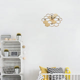 Geometric Wood Clock - Honey Bee and Honey Comb Hexagon Wall Decor