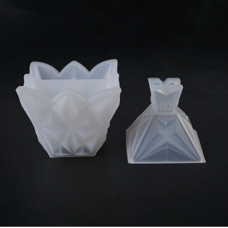 Diamond Jewelry Storage Box Silicone Mold for DIY Crystal Epoxy Resin