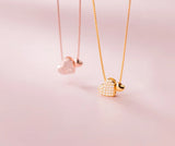 925 Silver Heart Pendant Choker Necklace