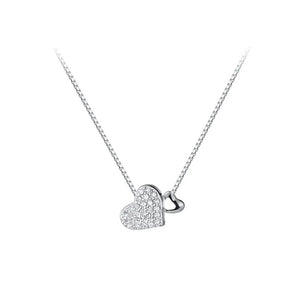 925 Silver Heart Pendant Choker Necklace