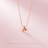 925 Silver Heart Pendant Choker Necklace