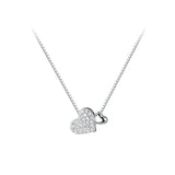 925 Silver Heart Pendant Choker Necklace