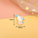 10pcs Pink Kitty Cat Charms Pendant DIY Keychain Earring Necklace