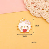 10pcs Pink Kitty Cat Charms Pendant DIY Keychain Earring Necklace