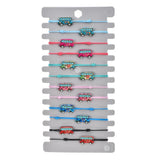 12pcs Elastic Carton Bus Charms Bracelets Women Child Rope Chain Wristband