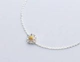 925 Sterling Silver Golden Daisy Anklet Bracelet