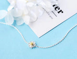 925 Sterling Silver Golden Daisy Anklet Bracelet