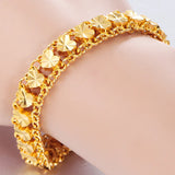24K Yellow Bracelet for Women Wedding Engagement Jewelry