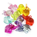 3D Elephant Acrylic Chunky Bubblegum Necklace Pendants 100pcs