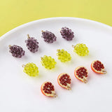 3D Resin Jewelry Charms Fruit Grape Pomegranate 20pcs
