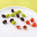 3D Resin Jewelry Charms Fruit Grape Pomegranate 20pcs