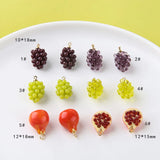 3D Resin Jewelry Charms Fruit Grape Pomegranate 20pcs