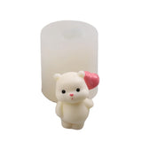 3D Heart Love Bear Silicone Mold DIY Soap Candle Chocolate Mould