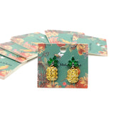 100pcs Flowers Bees Green Printing Earrings Cards Jewelry Package Display