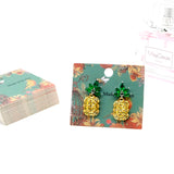 100pcs Flowers Bees Green Printing Earrings Cards Jewelry Package Display