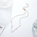5 Pcs Star Pendant Necklace Stainless Steel Christmas Present