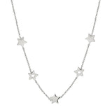 5 Pcs Star Pendant Necklace Stainless Steel Christmas Present