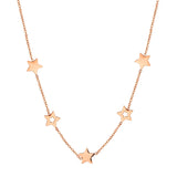 5 Pcs Star Pendant Necklace Stainless Steel Christmas Present