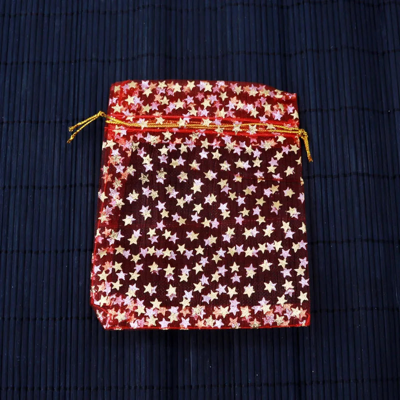 50Pcs/lot Star Organza Bag Wedding Candy Gift Bags - Gold/Red/White