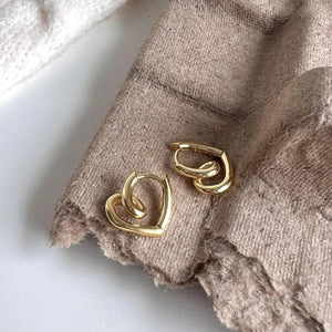 925 Silver Sterling 18K Heart Earrings For Women