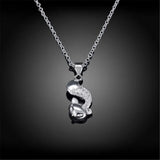 925 Silver Fox Pendant Necklace Cubic Zirconia Charm Sterling Silver Necklace