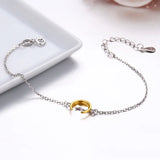 925 Sterling Silver Chain Moon Cat Gatos Charm Bracelet Women Girls Jewelry