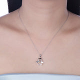 925 Silver Angel Pendant Necklace Austrian Crystal Figure