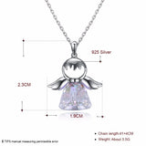 925 Silver Angel Pendant Necklace Austrian Crystal Figure