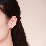 925 Silver Bamboo Circles Small Huggie Hoop Earrings For Women Girls