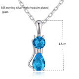 925 Silver Gatos Small Cats Charm Pendant Necklace For Women Girls