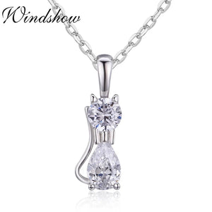 925 Silver Gatos Small Cats Charm Pendant Necklace For Women Girls