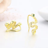 925 Silver CZ Snake Ear Climber Earrings