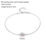 925 Silver CZ Bead Charm Bracelet for Women