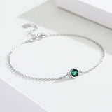 925 Silver CZ Charm Bracelet For Women Girls Jewelry
