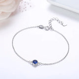 925 Silver CZ Charm Bracelet For Women Girls Jewelry
