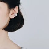 925 Silver Cherry Blossoms Pink Cz Hoop Earring Set