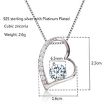 925 Silver Cluster CZ Love Heart Stone Pendant Necklace