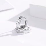 925 Sterling Silver Cross Circles Huggie Hoop Earrings For Women Girls