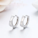 925 Sterling Silver Cross Circles Huggie Hoop Earrings For Women Girls