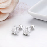 925 Sterling Silver Crown CZ Stud Earrings for Women Girls Kids