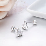 925 Sterling Silver Crown CZ Stud Earrings for Women Girls Kids