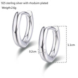 925 Silver Cylinder Circles Small Loop Huggie Hoop Earrings For Women