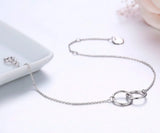 925 Silver Double Round Infinity Chain Bracelet Friendship Jewelry