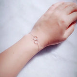925 Silver Double Round Infinity Chain Bracelet Friendship Jewelry