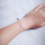 925 Silver Double Round Infinity Chain Bracelet Friendship Jewelry
