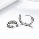 925 Silver Engraved Oval Huggie Hoop Earrings For Girls Kids