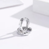 925 Silver Engraved Oval Huggie Hoop Earrings For Girls Kids