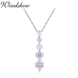 925 Sterling Silver CZ Stones Bar Charm Necklace Women Jewelry