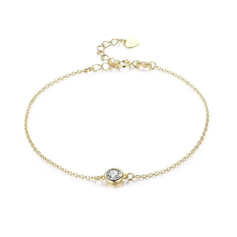 925 Silver Stone Charm Bracelet Women Girls Jewelry
